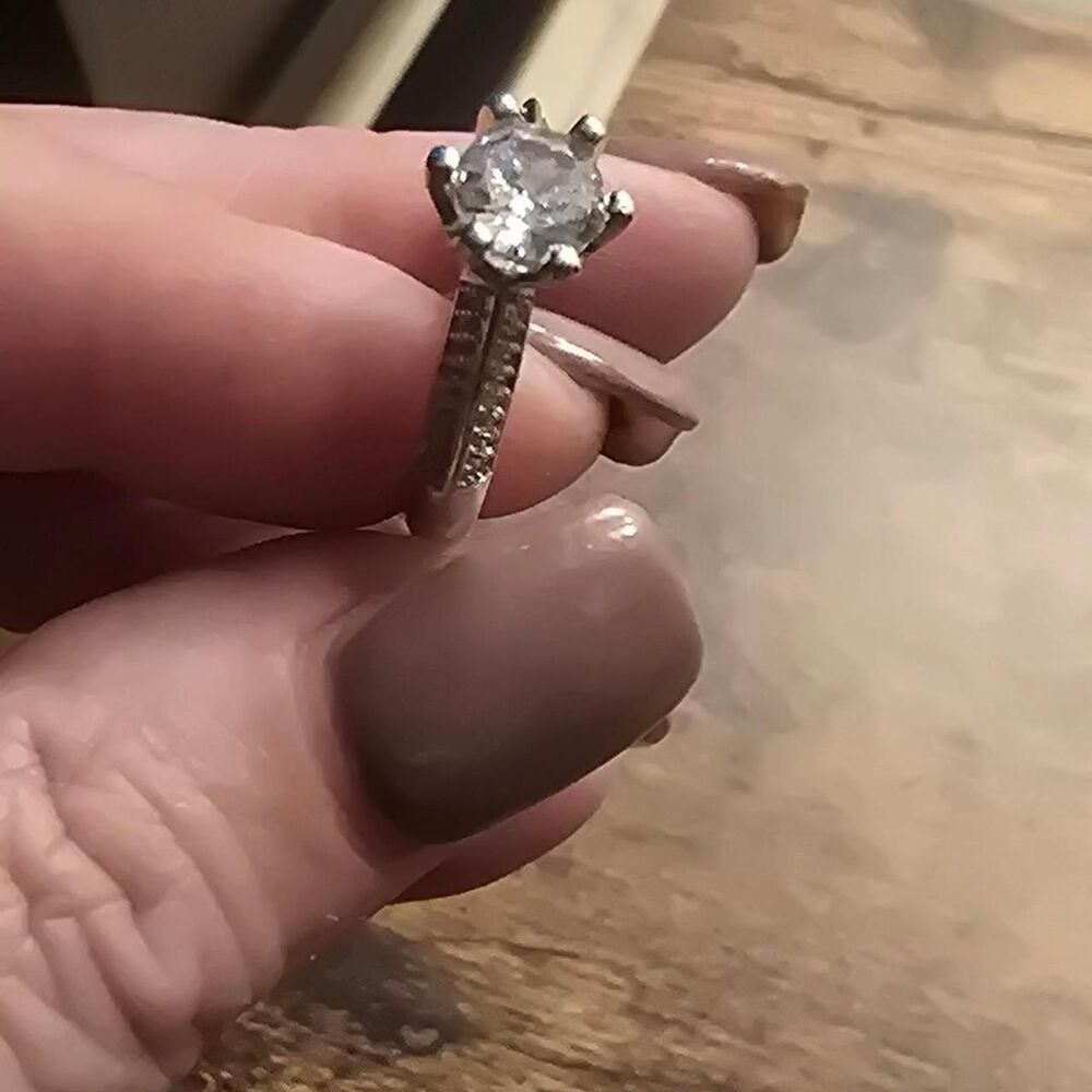Dazzling Charm: Adjustable Sterling Silver Cubic Zirconia Ring, Size 7.5